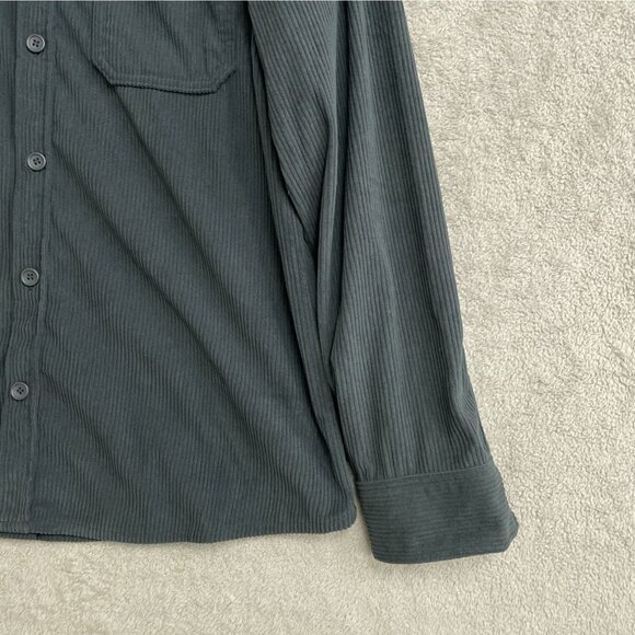 NWOT 32 Degrees Heat Men's L Gray Corduroy Button-Up Shirt Long Sleeve - Picture 8 of 10